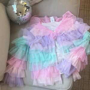 Hanna Andersson Pastel Ruffle Blouse